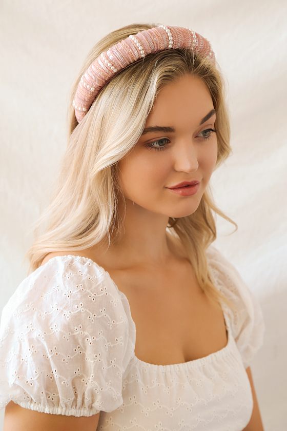 Cute Pink Headband Multi Beaded Headband Padded Headband Lulus