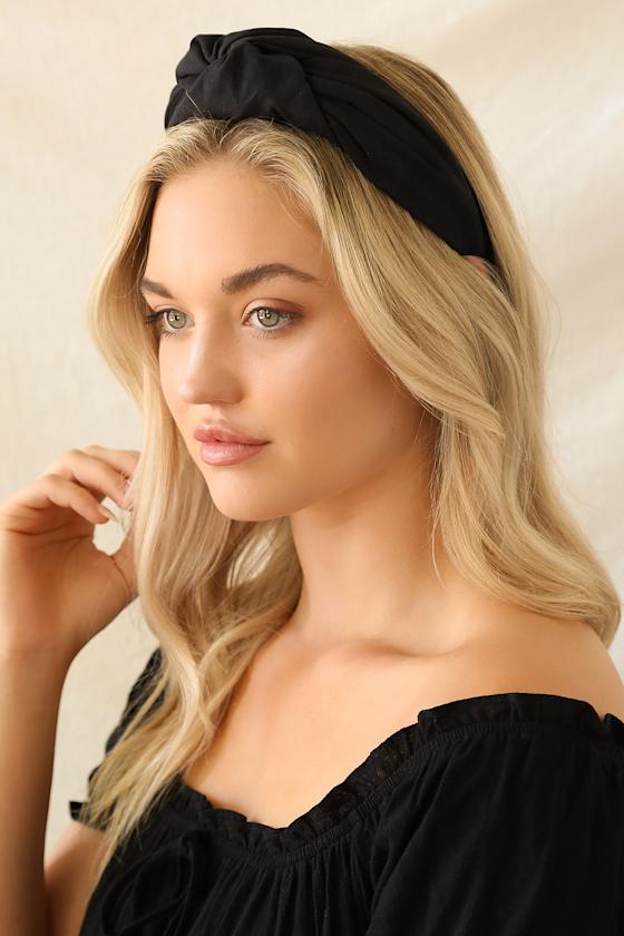 Cute Black Knotted Headband Knot Headband Hair Accessory Lulus