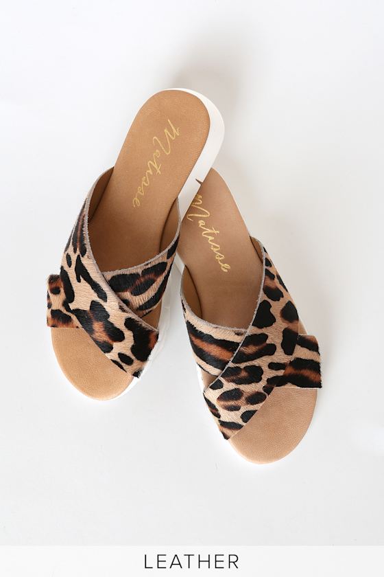 Heritage Leopard Calf Hair Slide Sandals 2