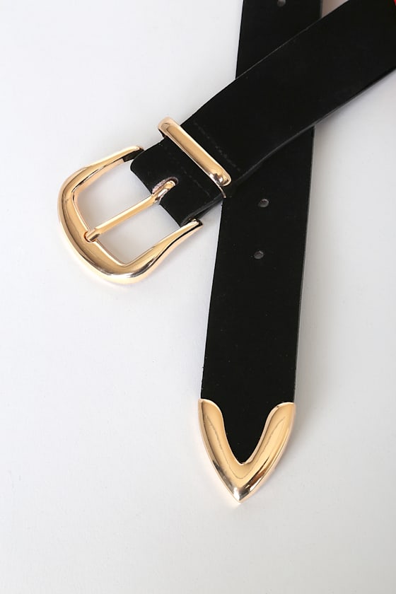 Luxury Living Black Suede Belt 4