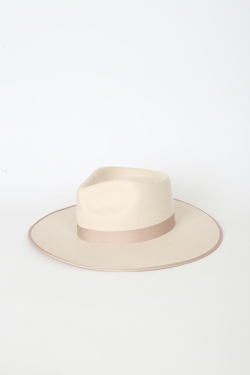 Lack of Color Ivory Rancher - Ivory Fedora Hat - Ribbon Trim  display picture 3