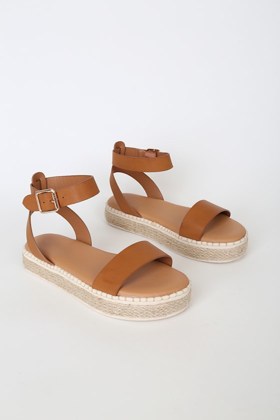 tan espadrille flatform sandals