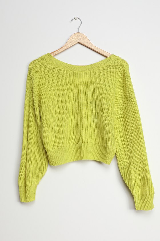 Chartreuse Sweater - Reversible Sweater - Cropped Sweater