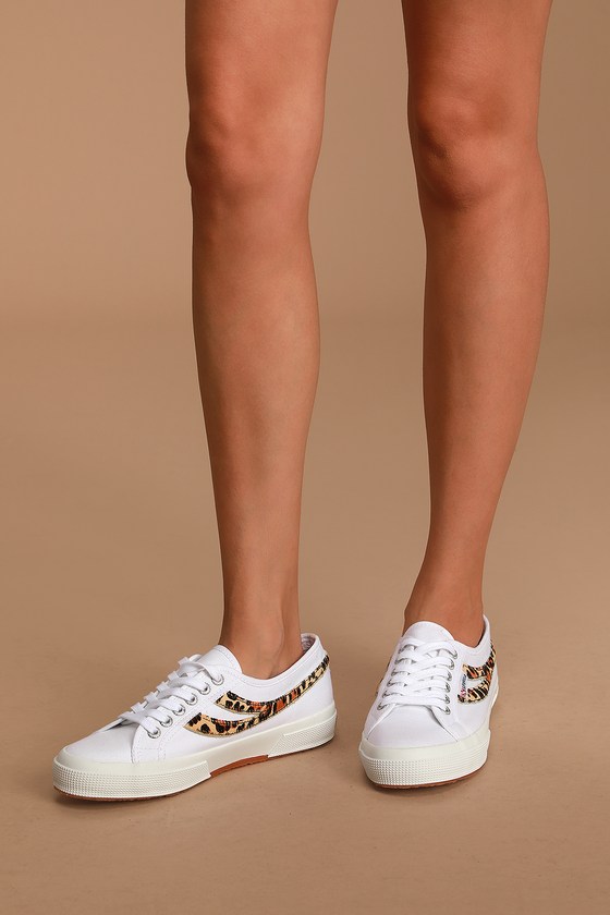white leopard print sneakers
