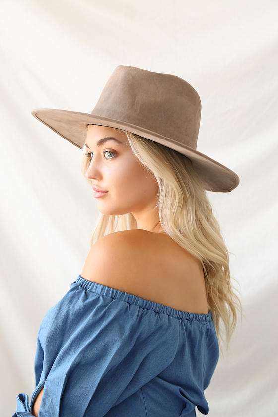 Trail Tamer Taupe Suede Fedora Hat 5