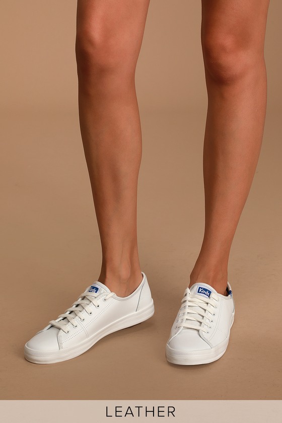 Keds Kickstart - White Leather Sneakers 