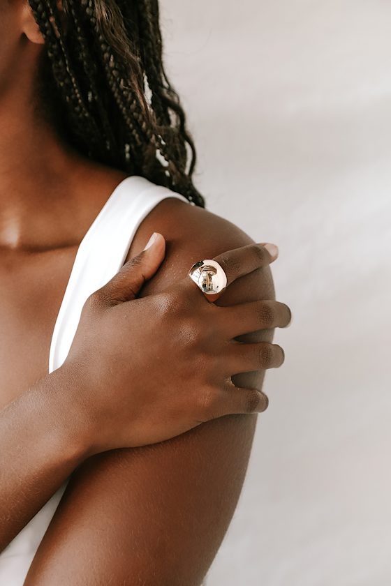 Sleek Dreams Gold Dome Ring 3