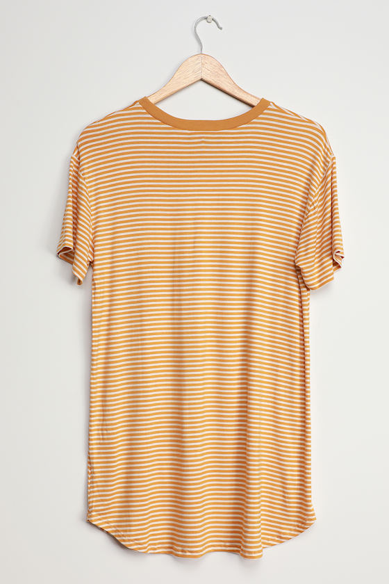 Yellow TShirt Dress Ringer Tee Dress Striped TShirt Dress