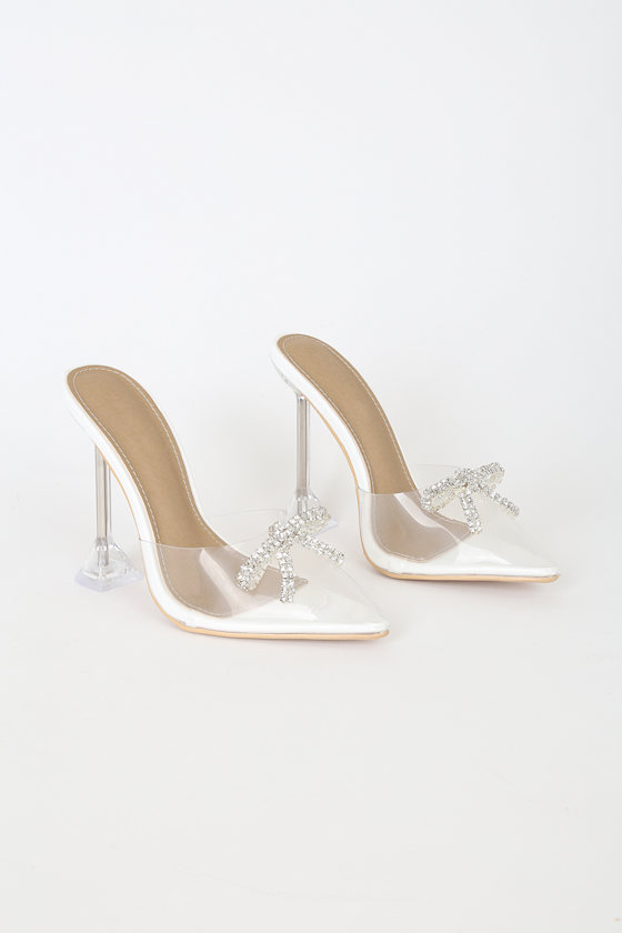 clear rhinestone heels