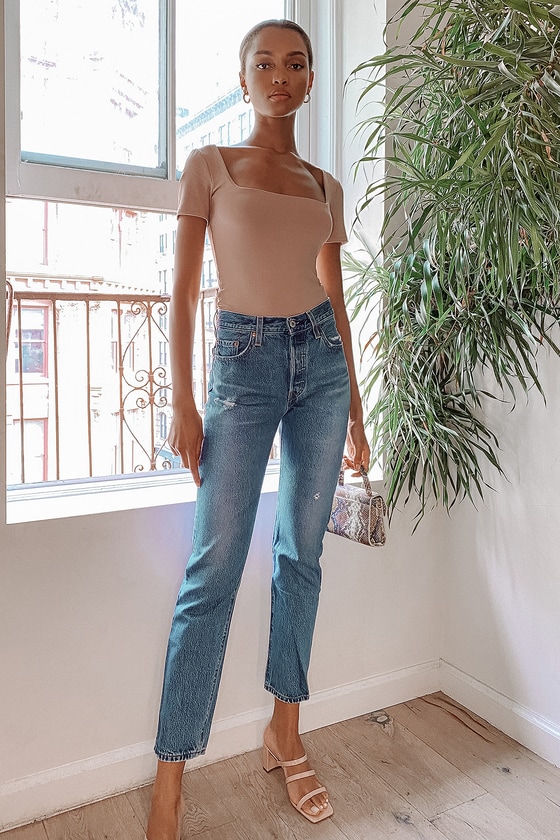 levi's 501 high waisted jeans