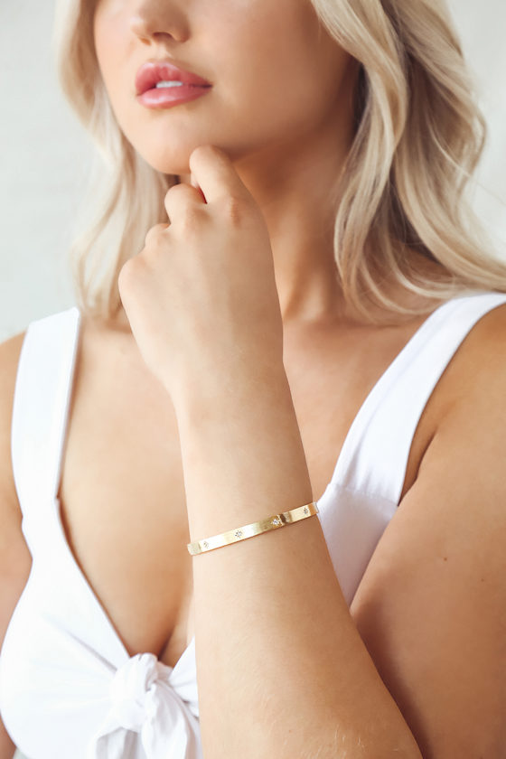 Shine for You Gold Rhinestone Bracelet 1
