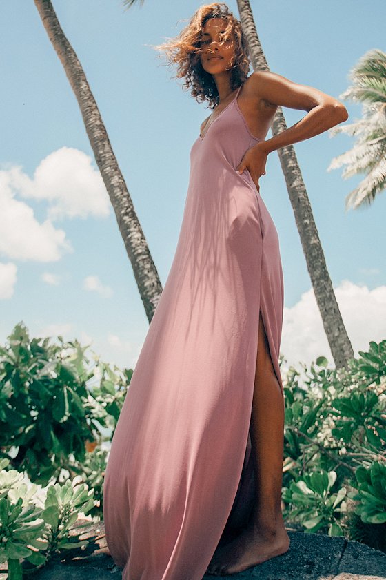 mauve maxi dress casual