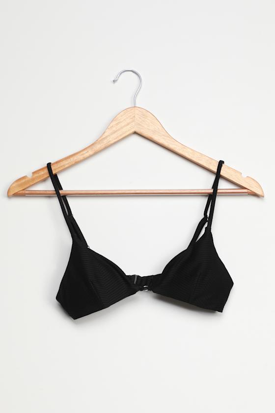 RVCA Bodega Bralette - Black Bikini Top - Ribbed Bikini Top