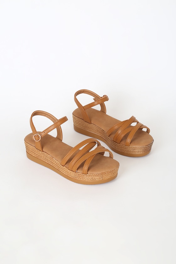 Cute Platform Sandals - Tan Sandals - Espadrille-Look Sandals - Lulus