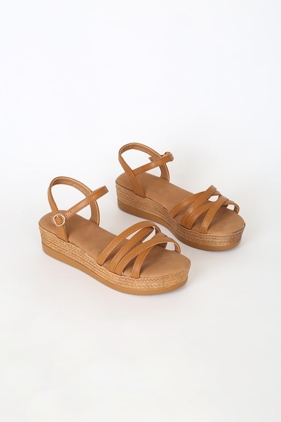 light tan platform sandals