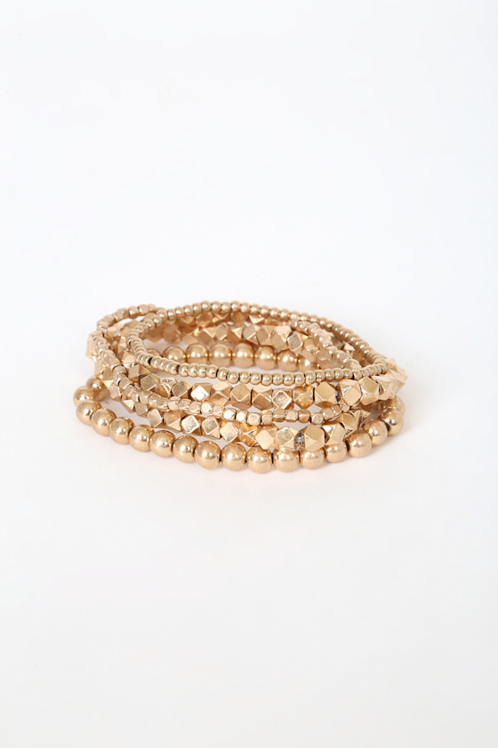 Gold Beaded Bracelets Beaded Bracelet Set Layered Bracelet Lulus