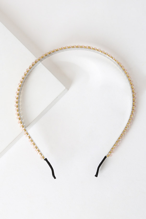 Beaded Headband in Pink main image 1
