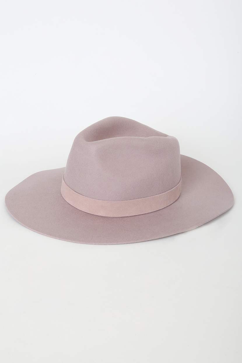 NWT Universal Thread Taupe Fedora Wool Adjustable Boho Western wide brim blush MSRP $28 Women main image 2
