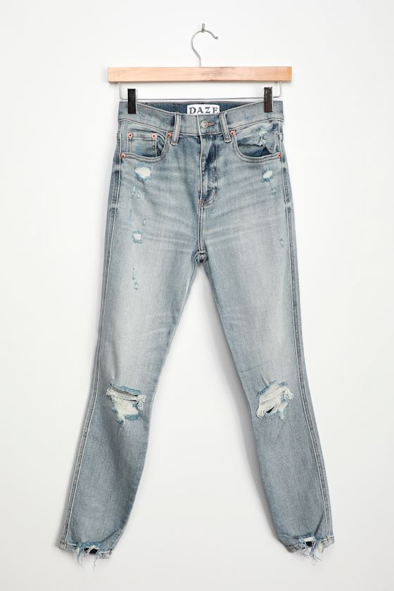 light blue distressed jeans