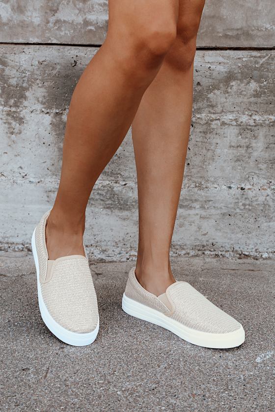 Elizabeth Champagne Multi Glitter Slip-On Sneakers 1