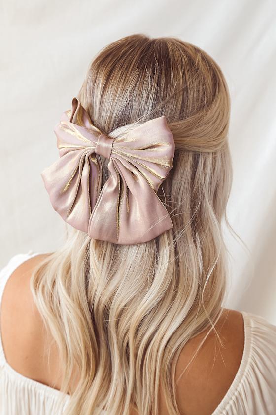 Cute Taupe Bow Hair Clip Oversized Bow Hair Clip Bow Barrette Lulus