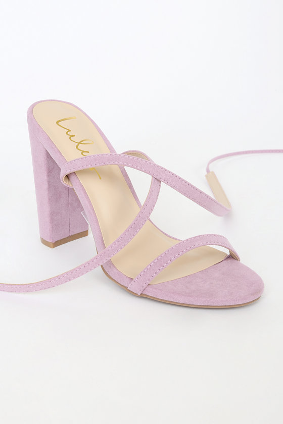 lavender lace up heels