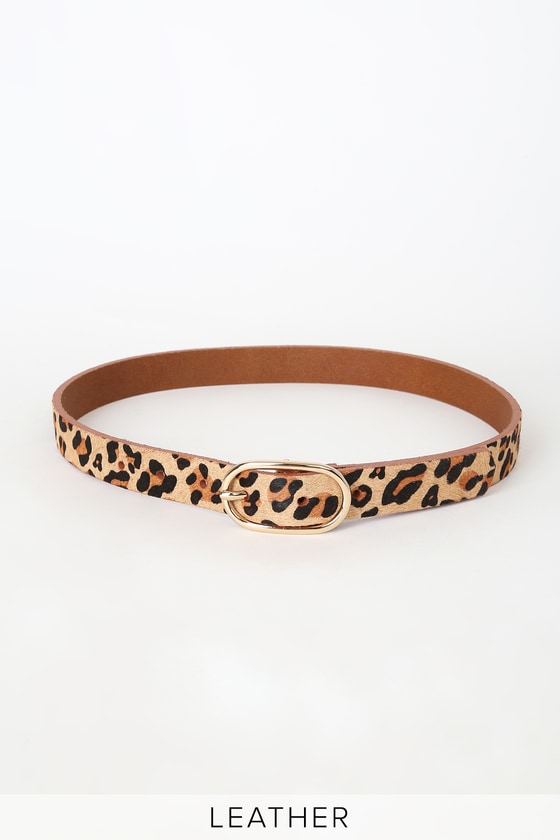 Trendy Leopard Print Belt - Genuine Leather Belt - Calf Hair Belt - Lulus