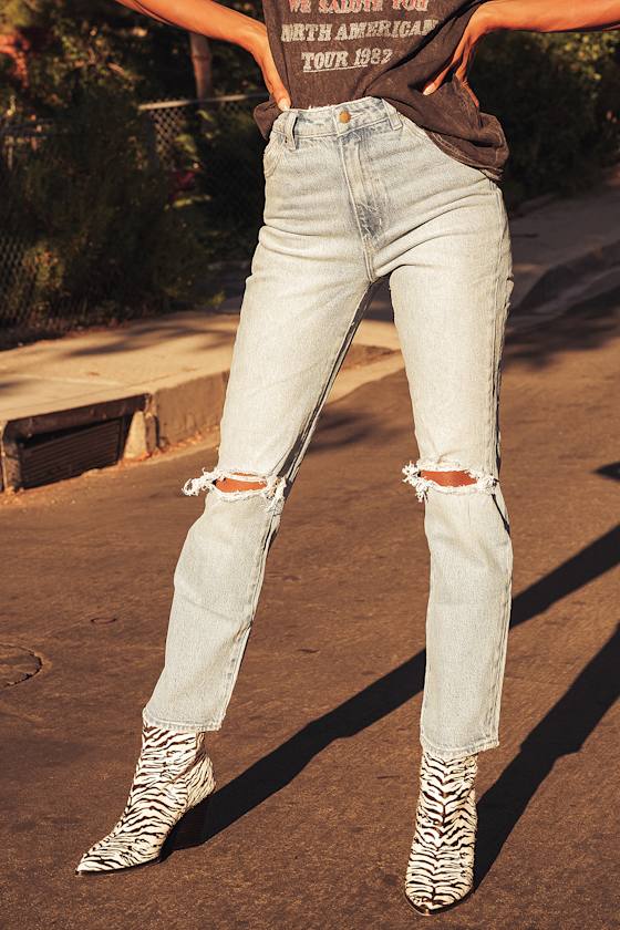 Distressed high rise jeans Clearance