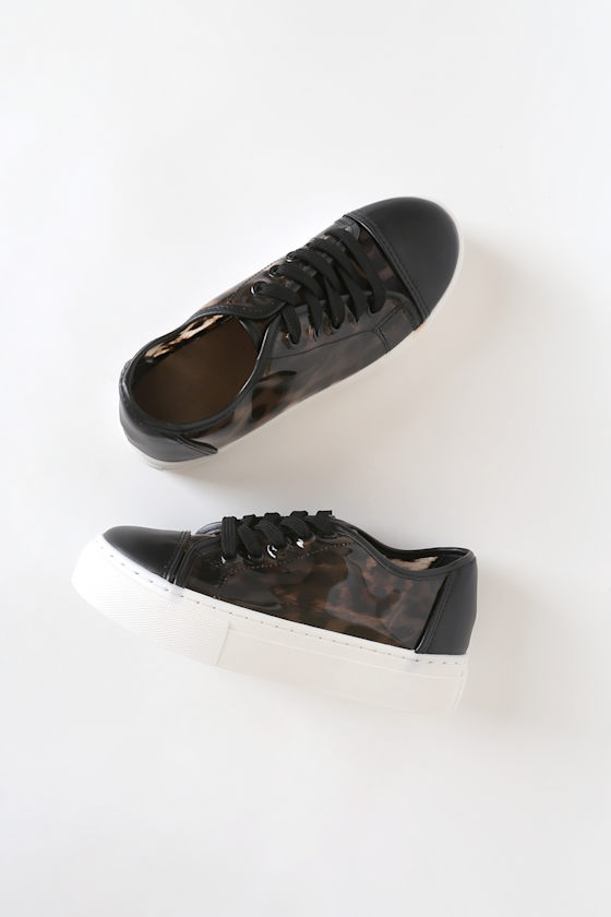 leopard print flatform trainers