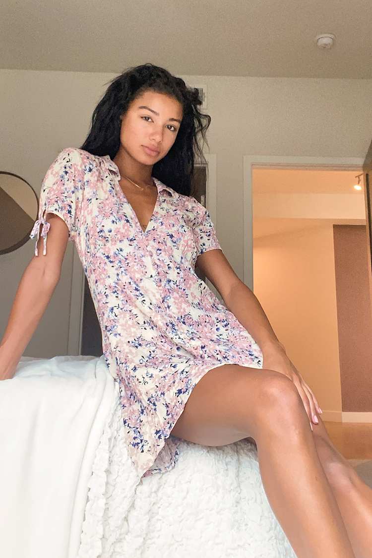 Cream Floral Print - Button Front Mini Dress - Floral Mini Dress - Lulus