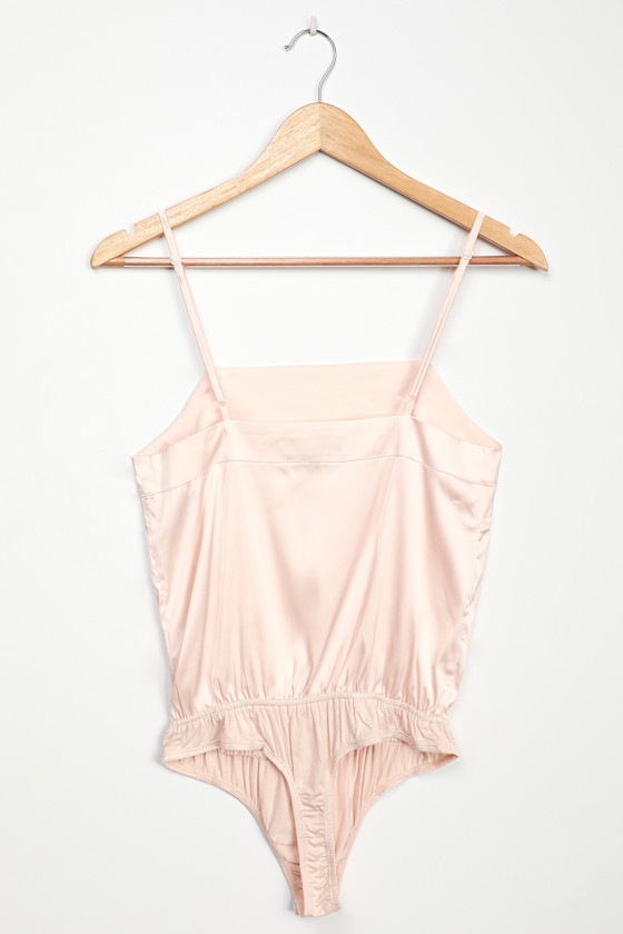 Luxe Be a Lady Champagne Satin Bodysuit 3