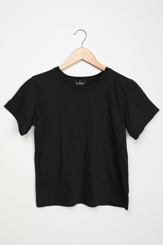 Black T-Shirt - Washed Black Tee - Black Cotton T-Shirt - Lulus