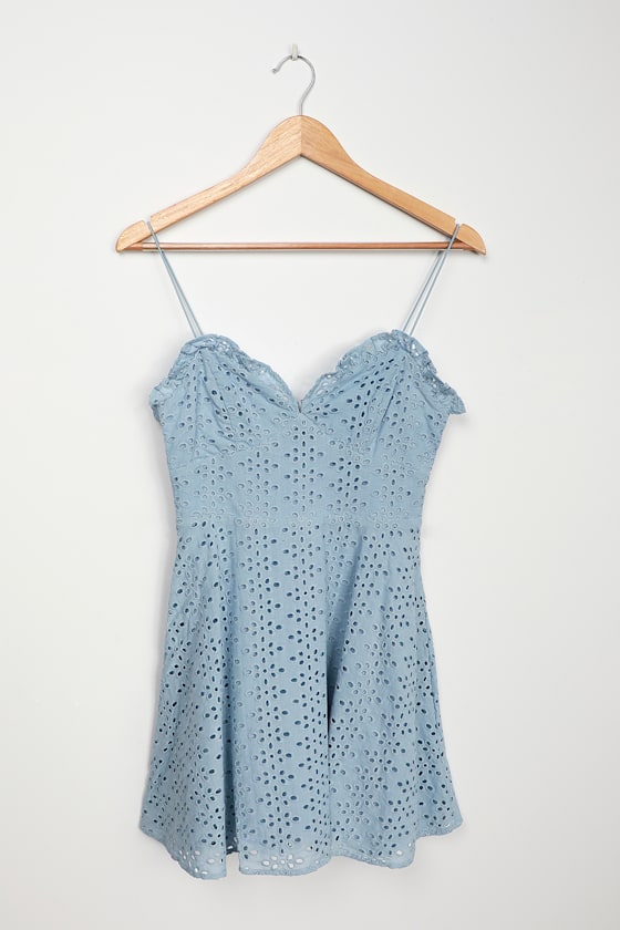 light blue eyelet dress