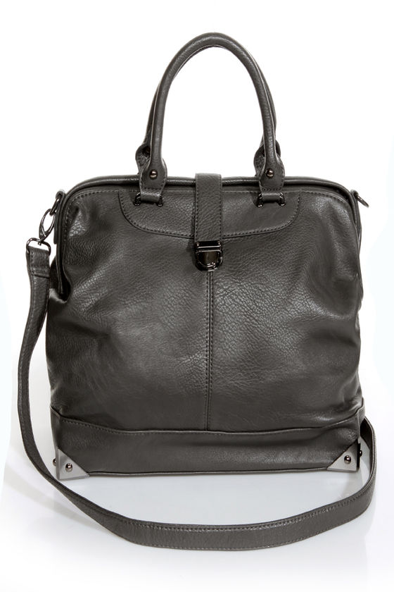 Charcoal Grey Handbag - Doctor-Inspired Bag - Vegan Leather Handbag ...