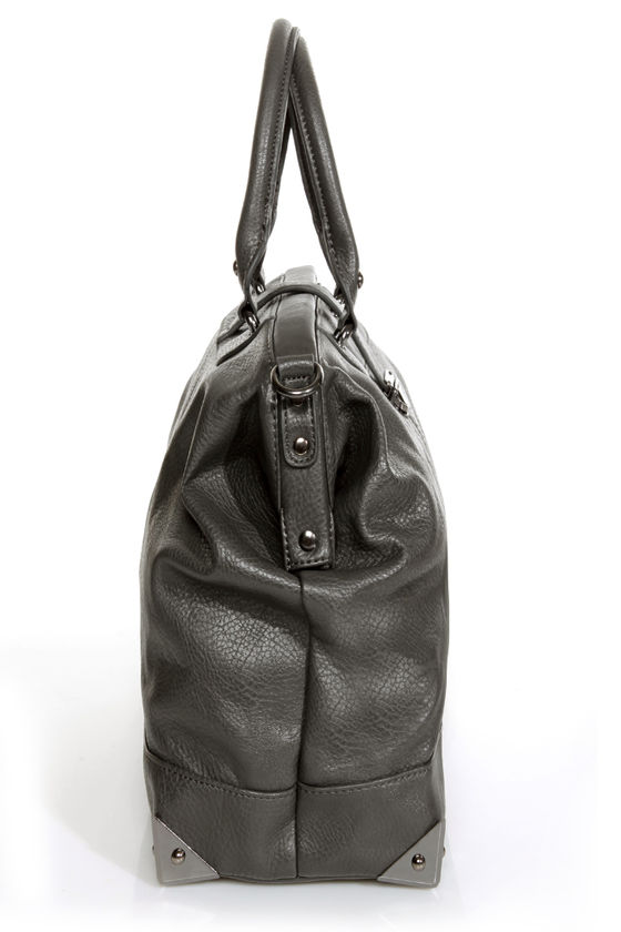 Charcoal Grey Handbag - Doctor-Inspired Bag - Vegan Leather Handbag ...