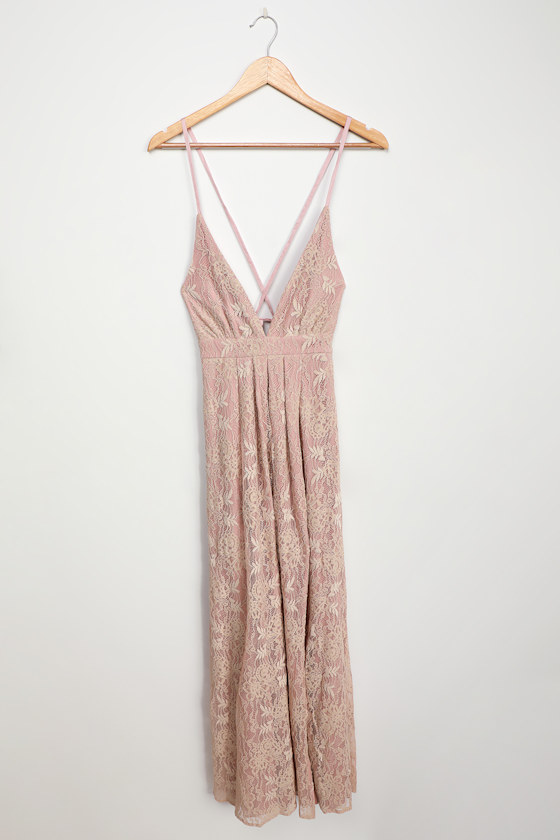 Couture Dreams Dress in Dusty Pink Lace