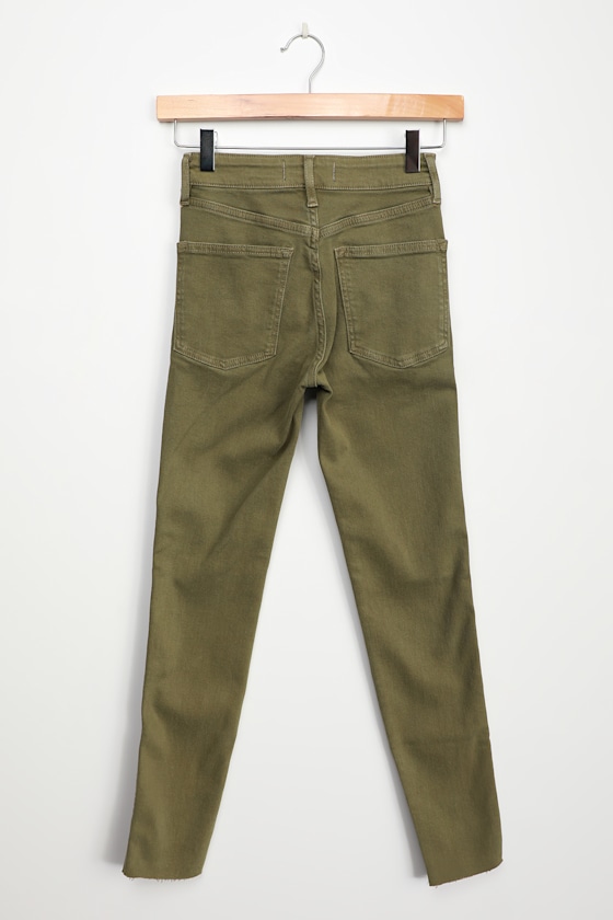 olive green skinny jeans