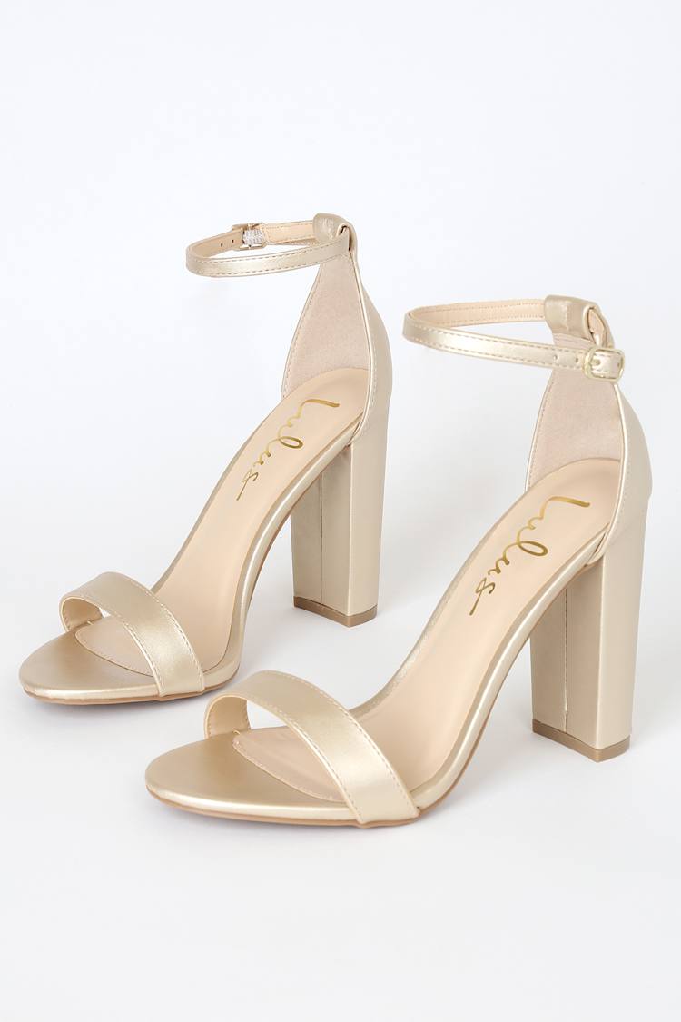 Taylor Gold Ankle Strap Heels