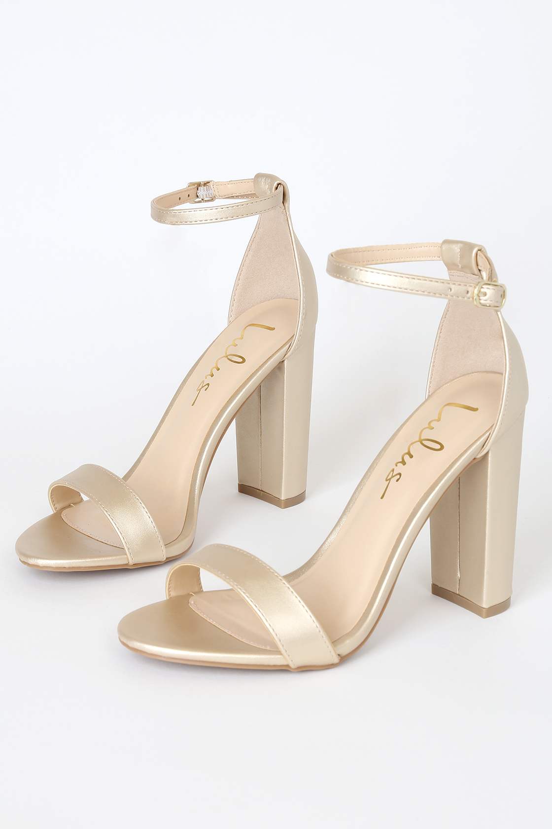 Taylor Gold Ankle Strap Heels