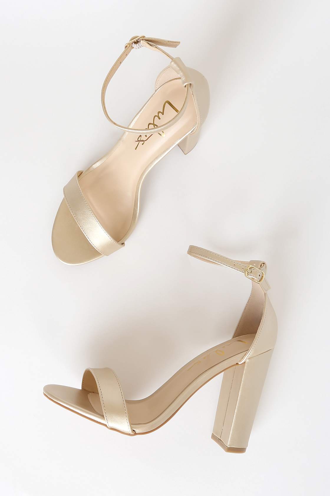 Taylor Gold Ankle Strap Heels