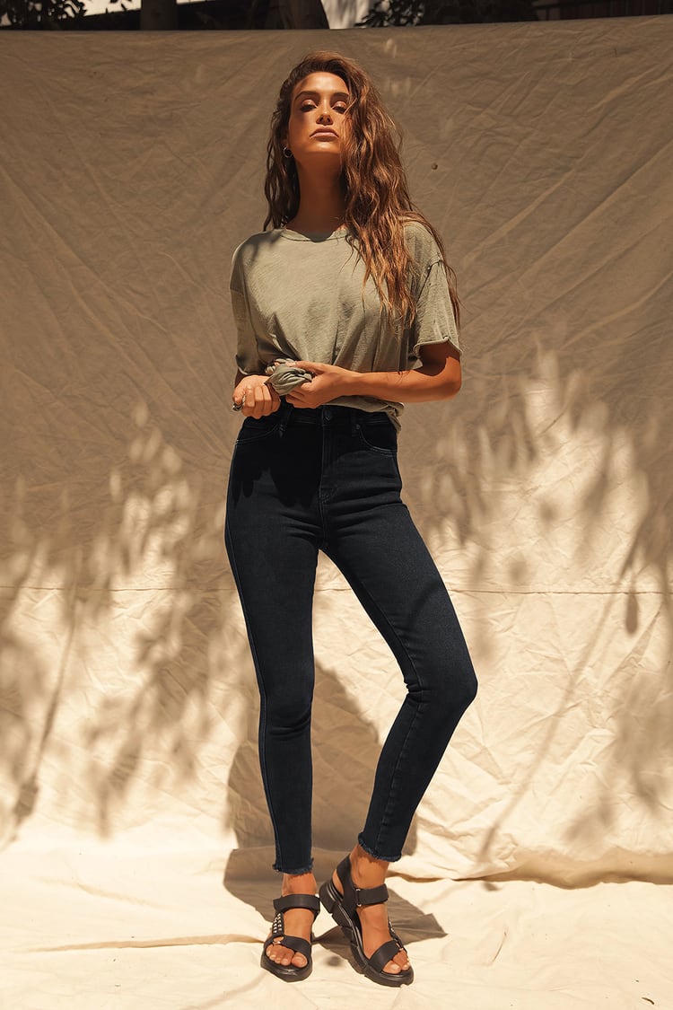 Free People Raw Jeggings - Faded Black Jeans - Cropped Jeans - Lulus