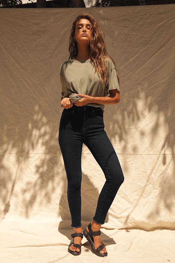 Raw Faded Black High-Rise Skinny Jeans 5