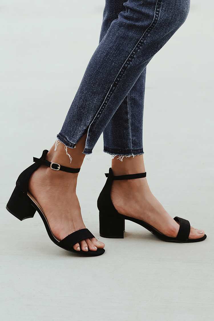 worst beven briefpapier Chic Black Sandals - Single Sole Heels - Block Heel Sandals - Lulus