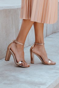 Taylor Rose Gold Ankle Strap Heels