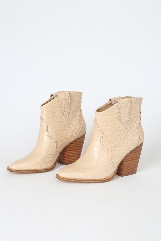 Chinese Laundry Bonnie - Beige Ankle Boots - Slip-On Boots - Lulus