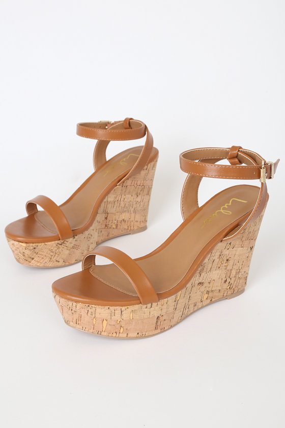 camel color wedge sandals