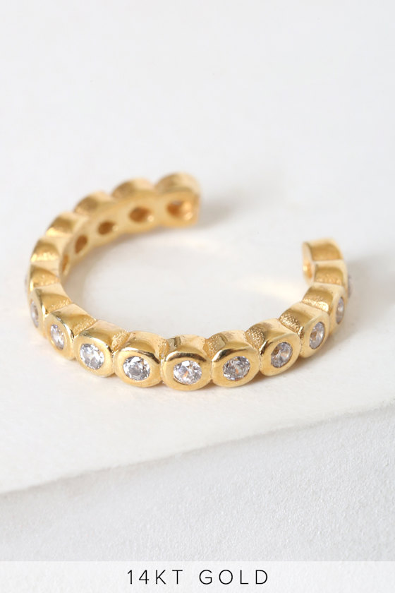 Bella 14k Gold Rhinestone Ear Cuff 3