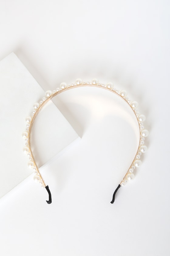 Trendy Pearl Headband - Gold Pearl Headband - Pearl Hairband - Lulus