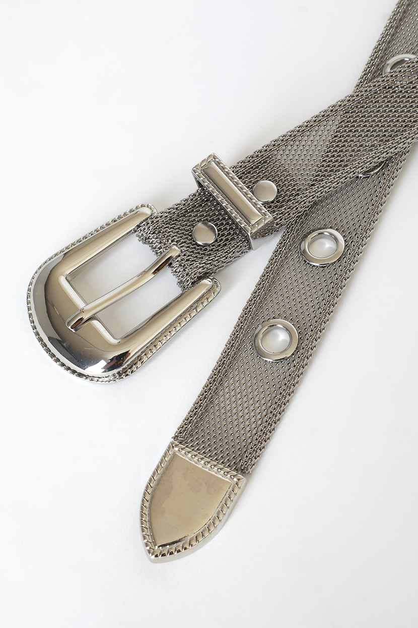 Trendy Silver Metal Mesh Belt - Metal Belt - Mesh Belt - Lulus display picture 2