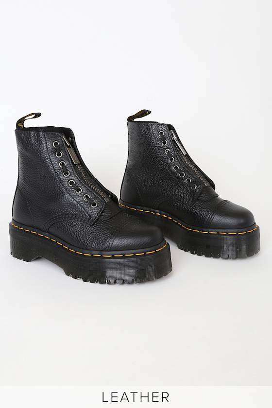 Dr. Martens Sinclair - Black Platform Boots - Leather Boots - Lulus